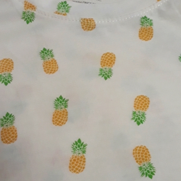 Zoe & Liv Sz XL Pineapple Print Shorts Sleeve Tee Shirt - Picture 5 of 7